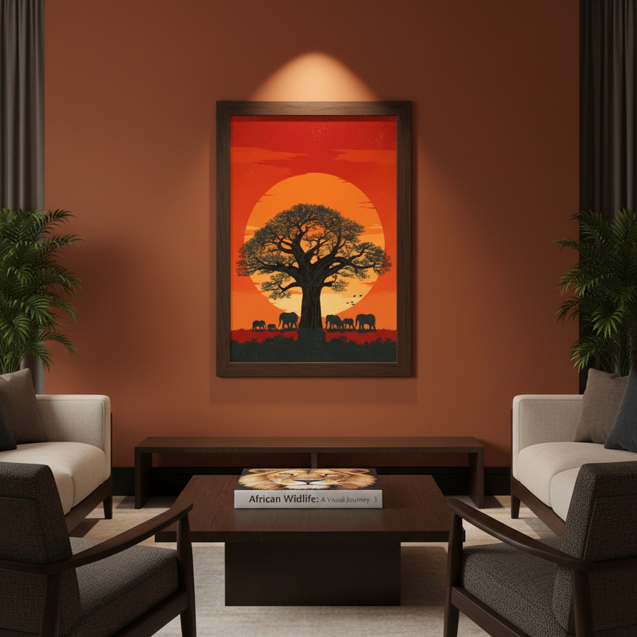 Baobab au Soleil Couchant