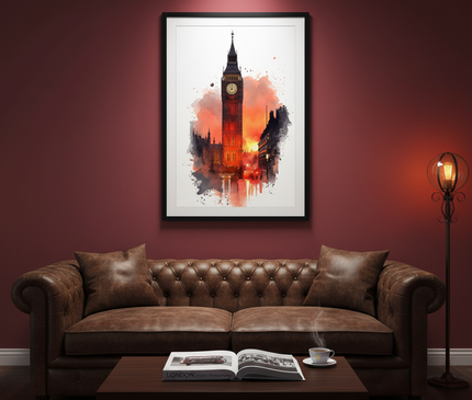 Big Ben dans les Flammes du Couchant