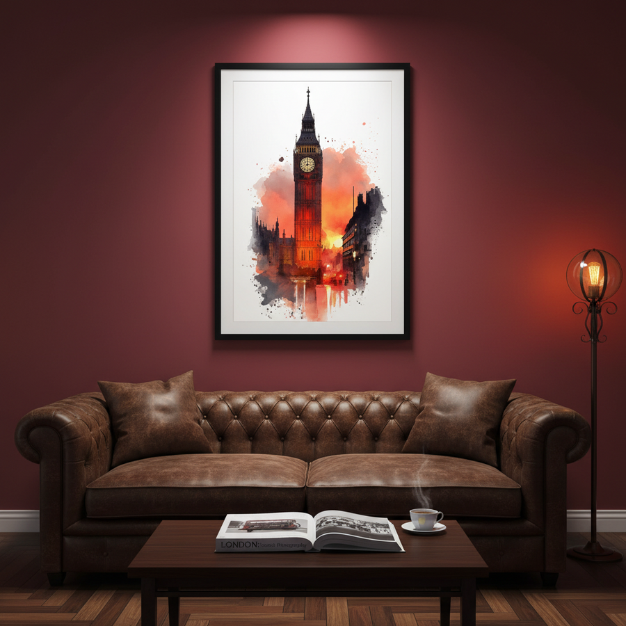 Big Ben dans les Flammes du Couchant