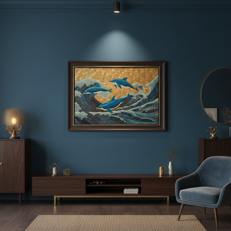 Dauphins dans l'Écume d'Or - mise en situation