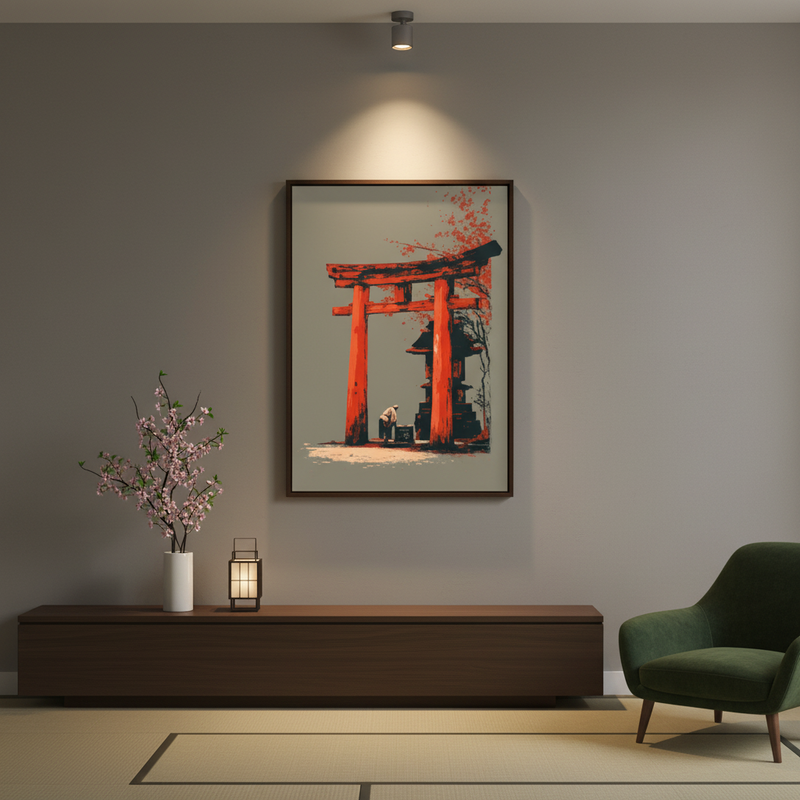 L'Homme, le Torii et le Cerisier - mise en situation
