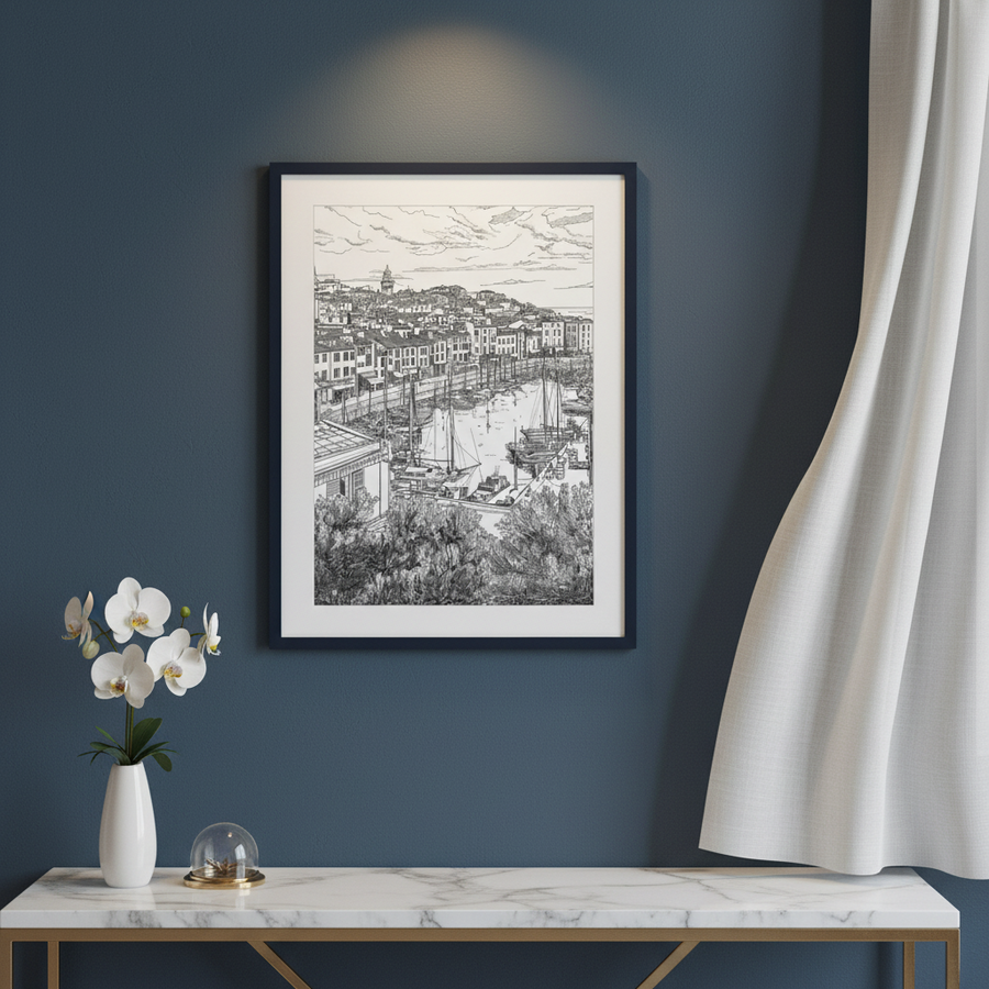 Port Méditerranéen à l'Encre Noire