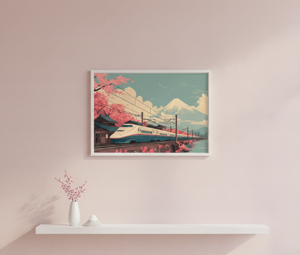 Shinkansen et Sakuras Roses