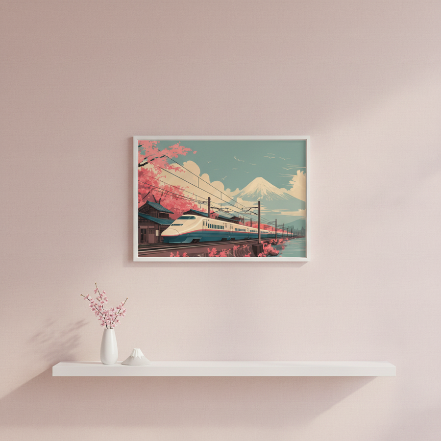 Shinkansen et Sakuras Roses
