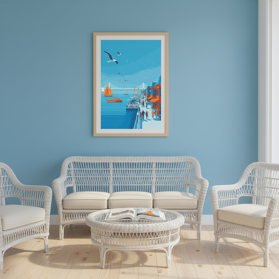 Voiles Oranges sur la Baie Bleu