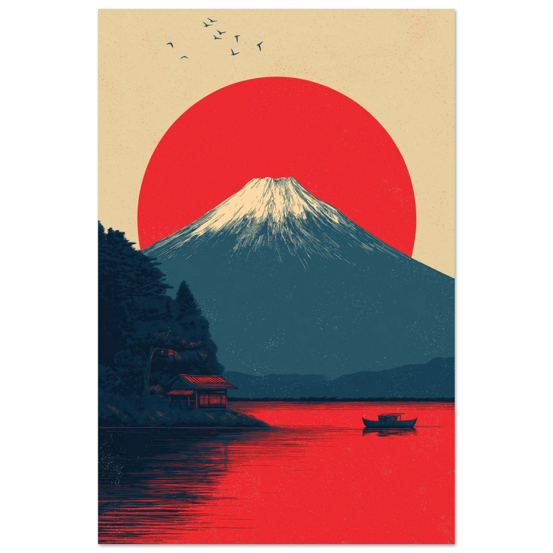 Mont Fuji et Soleil Levant - œuvre