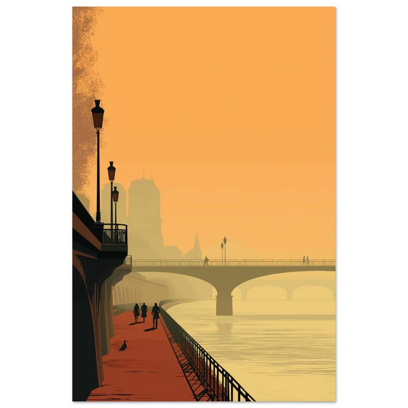 Brume Dorée sur les Quais de Seine - œuvre