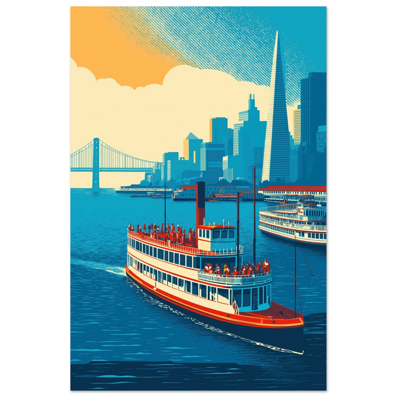 Le Paddlewheel et l'Oakland Bay Bridge - œuvre
